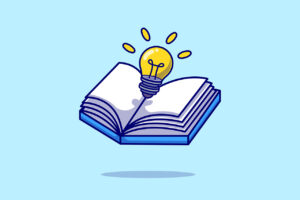 Book With Lighbulb Cartoon Vector Icon Illustration. Object Education Icon Concept Isolated Premium Vector. Flat Cartoon Style